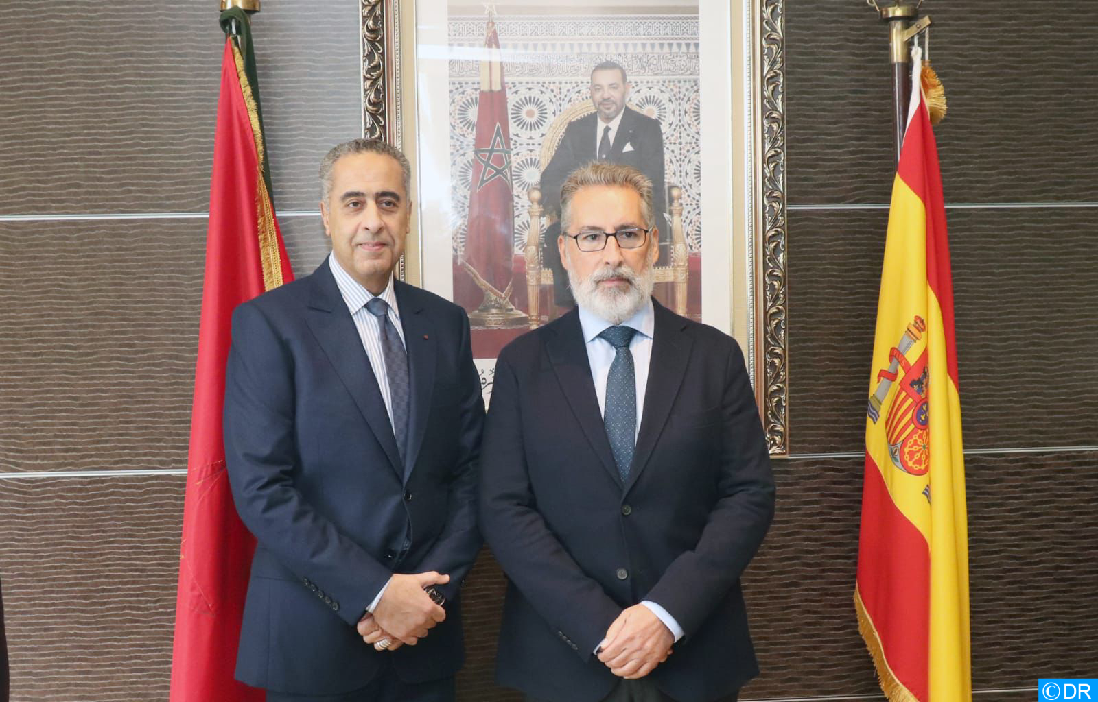 المدير العام للأمن الوطني ولمراقبة التراب الوطني المغربي يستقبل نظيره الاسباني بالرباط.